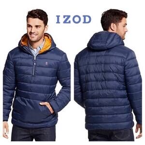 Izod Men's XXL Winter Water-Resistant Puffer Pullover Jacket